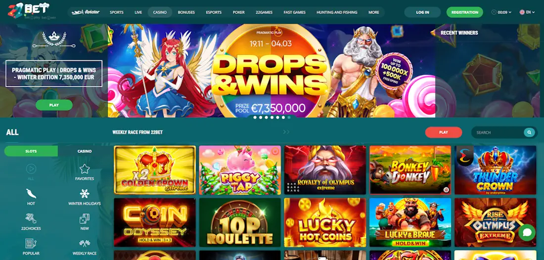 22Bet Sportsbook and Casino Screenshot